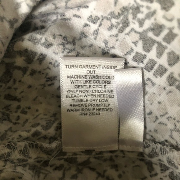 New York and Company Women’s Black and White Snake Print Button Down - Picture 8 of 8